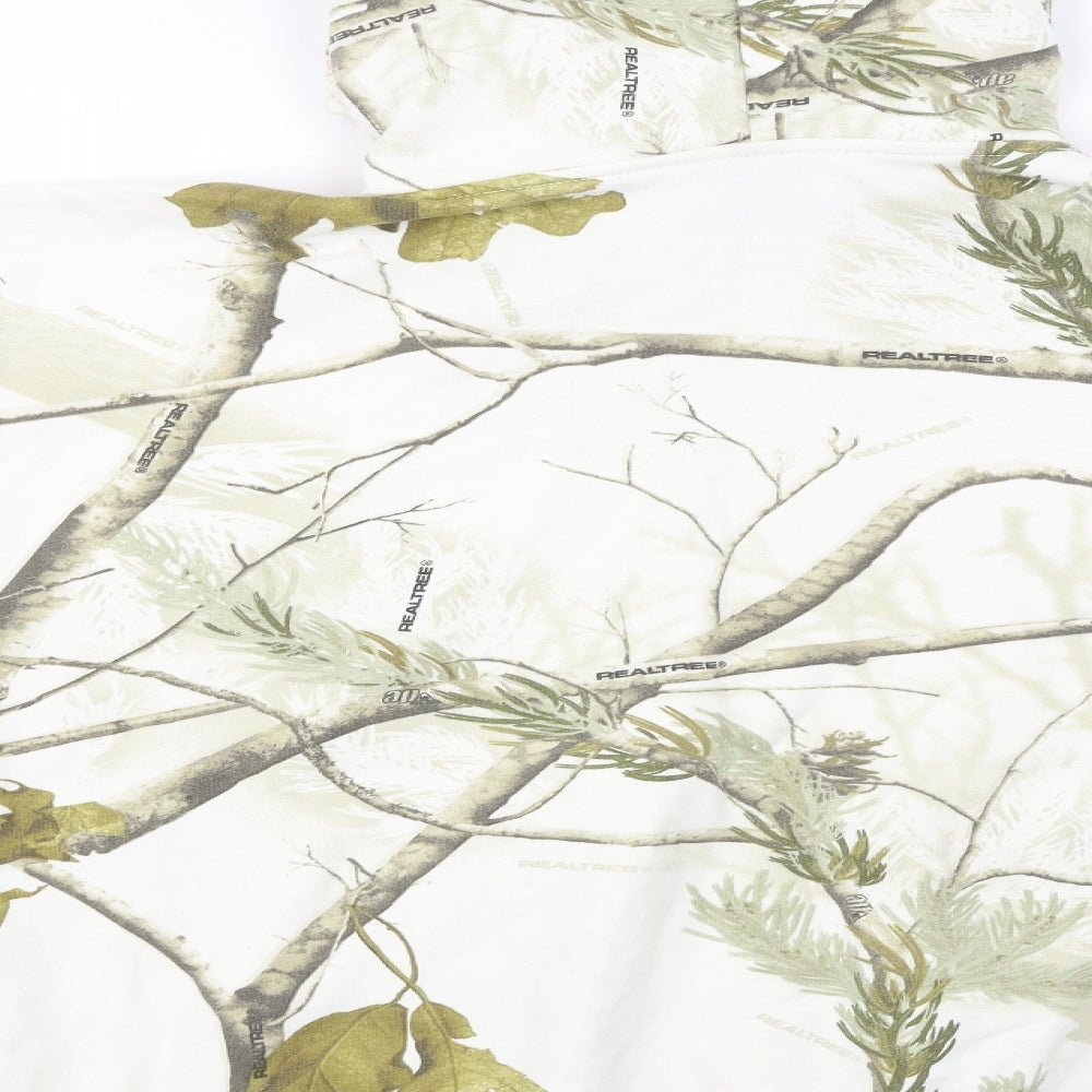 Realtree Womens Ivory Floral  Pullover Hoodie Size M