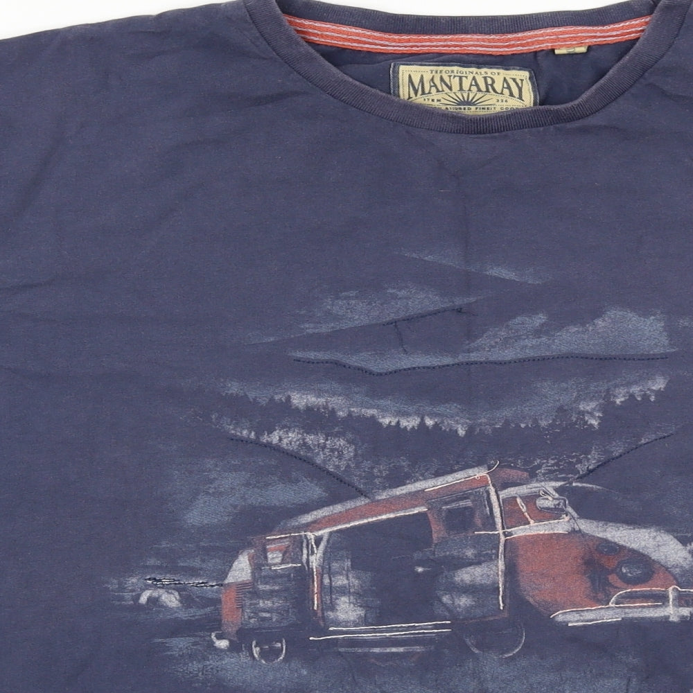 MANTARAY   Mens Grey    T-Shirt Size 3XL