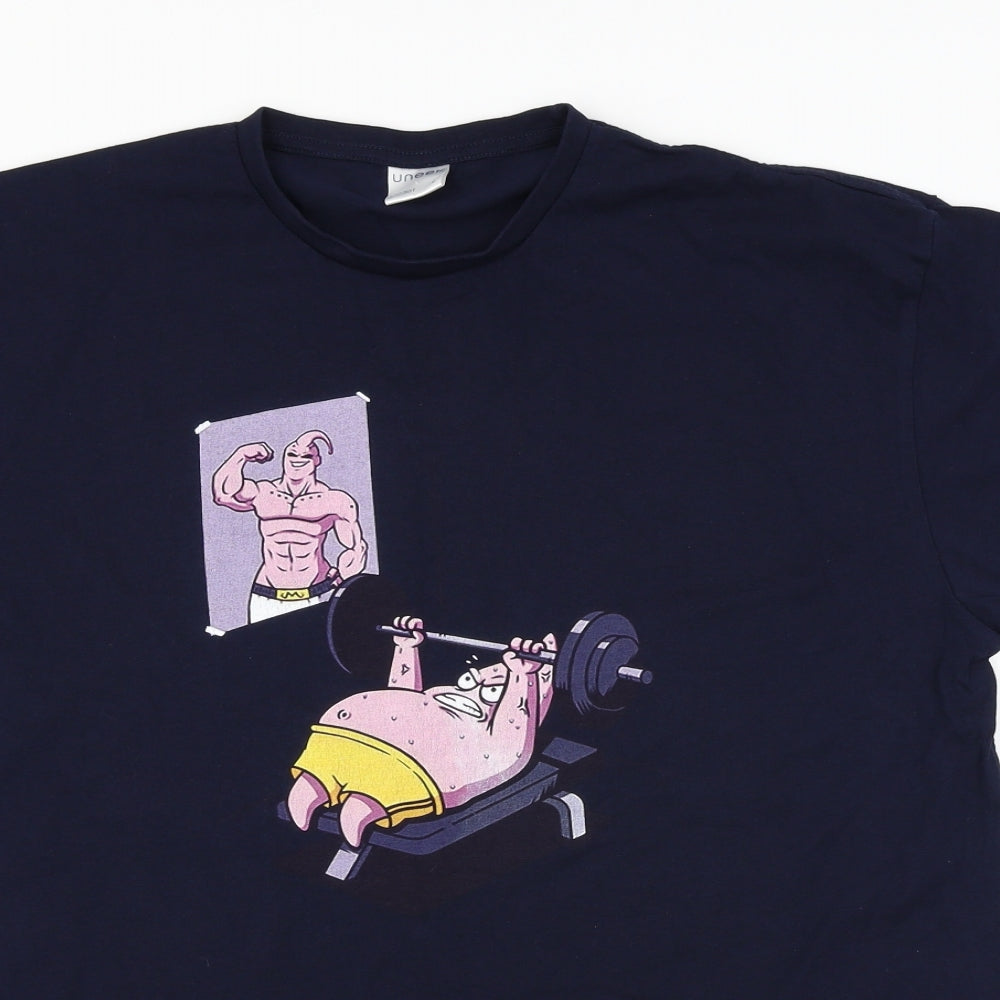 Uneek Mens Blue    T-Shirt Size L