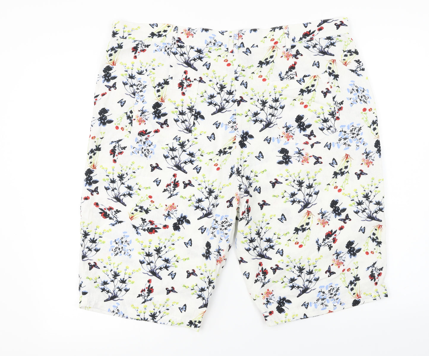 Anna Rose  Womens White Floral  Chino Shorts Size 18