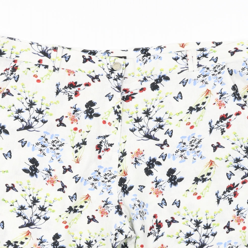 Anna Rose  Womens White Floral  Chino Shorts Size 18