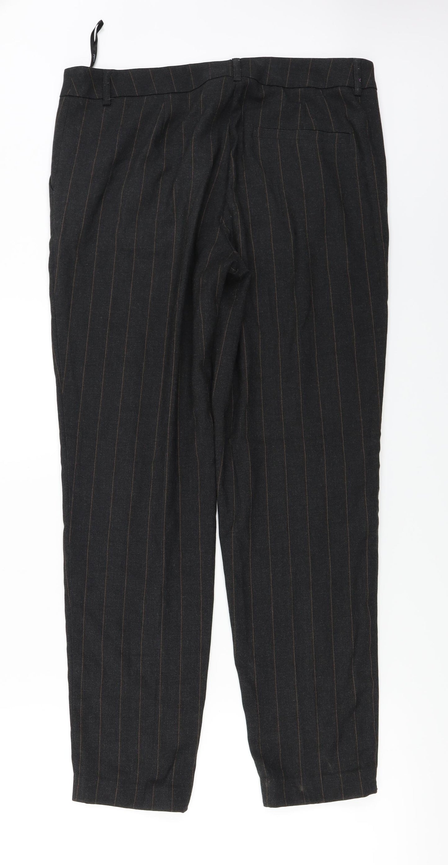 Papaya  Womens Brown Striped  Trousers  Size 14 L27 in
