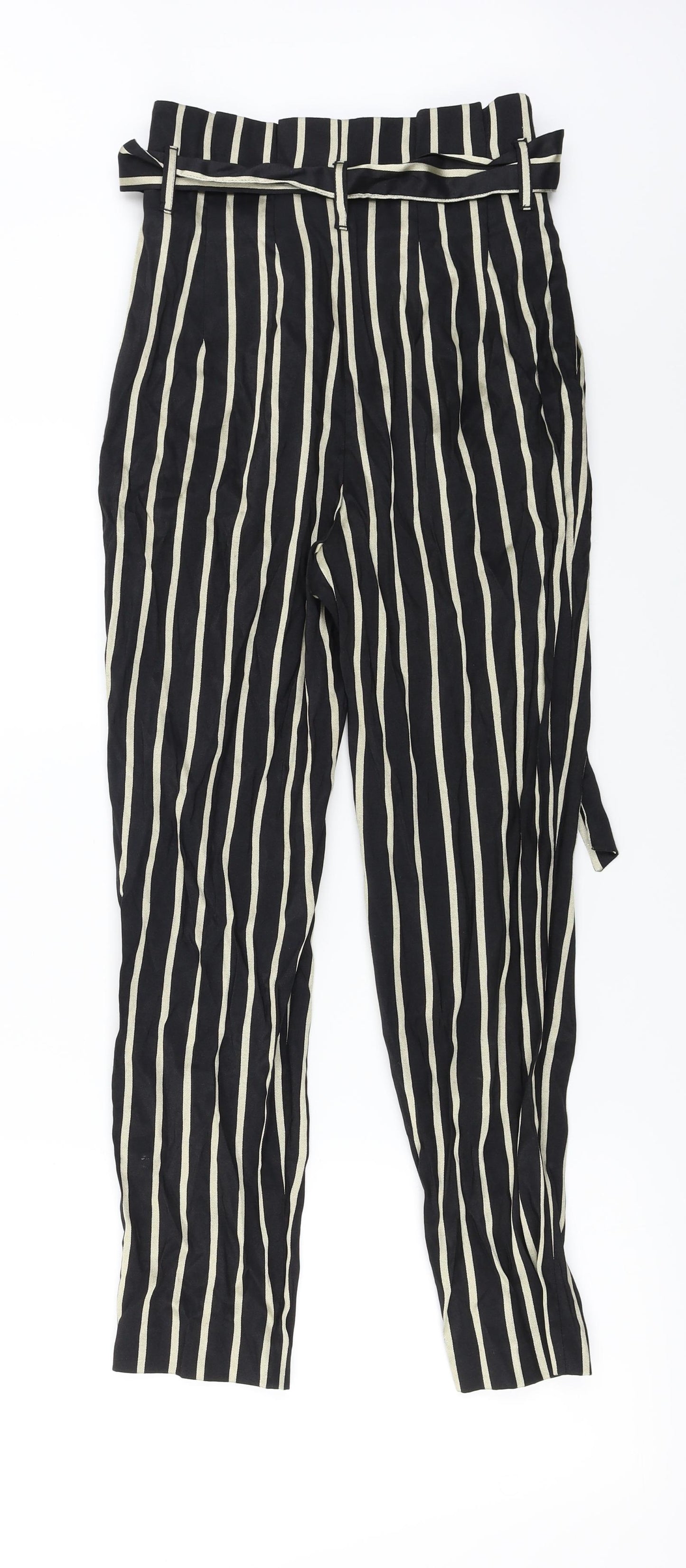 H&M  Womens Black Striped  Trousers  Size 24 in L24 in