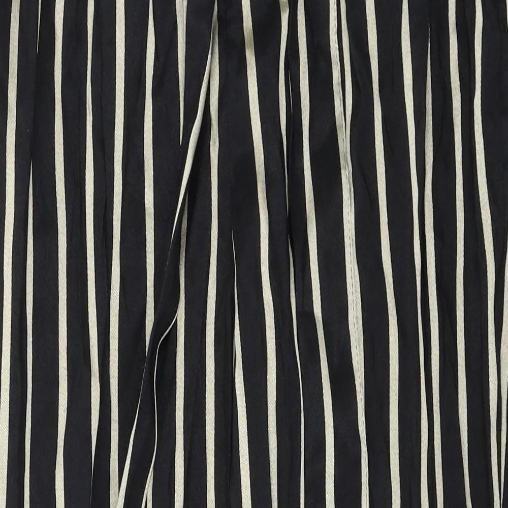 H&M  Womens Black Striped  Trousers  Size 24 in L24 in