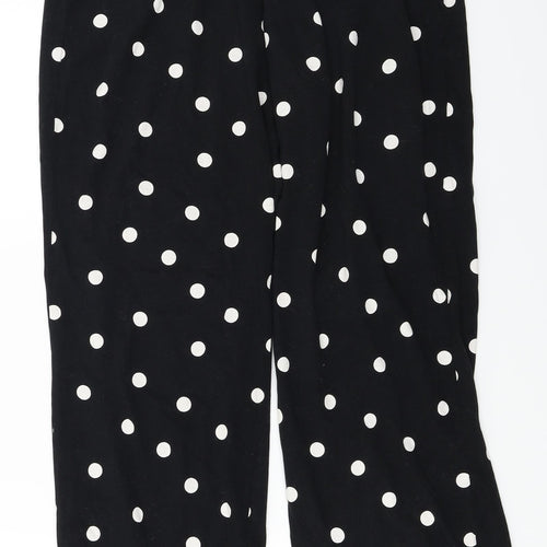 F&F  Womens Black Polka Dot  Trousers  Size 14 L24 in