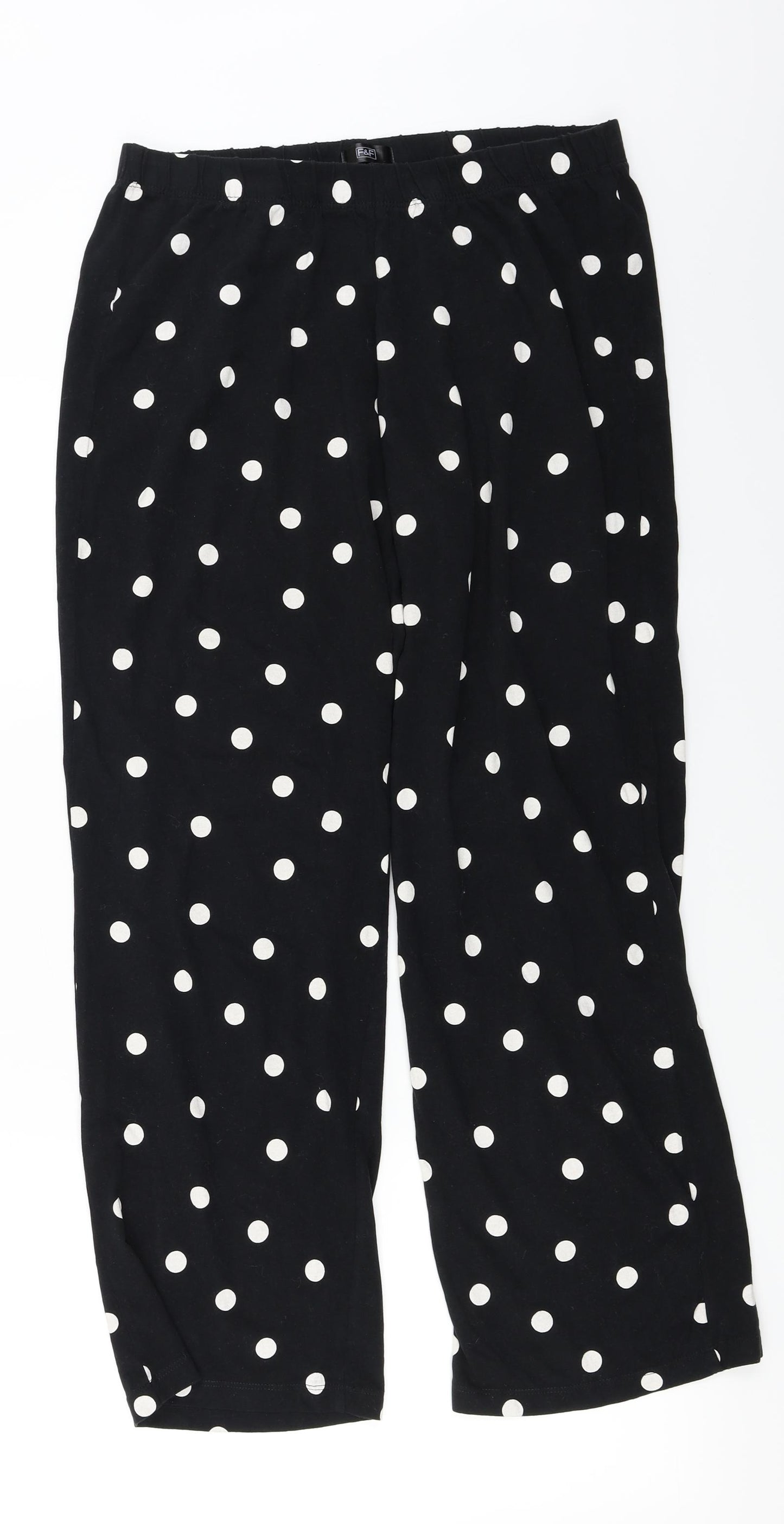 F&F  Womens Black Polka Dot  Trousers  Size 14 L24 in