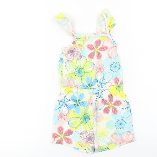 George  Girls White Floral  Jumpsuit One-Piece Size 2 Years
