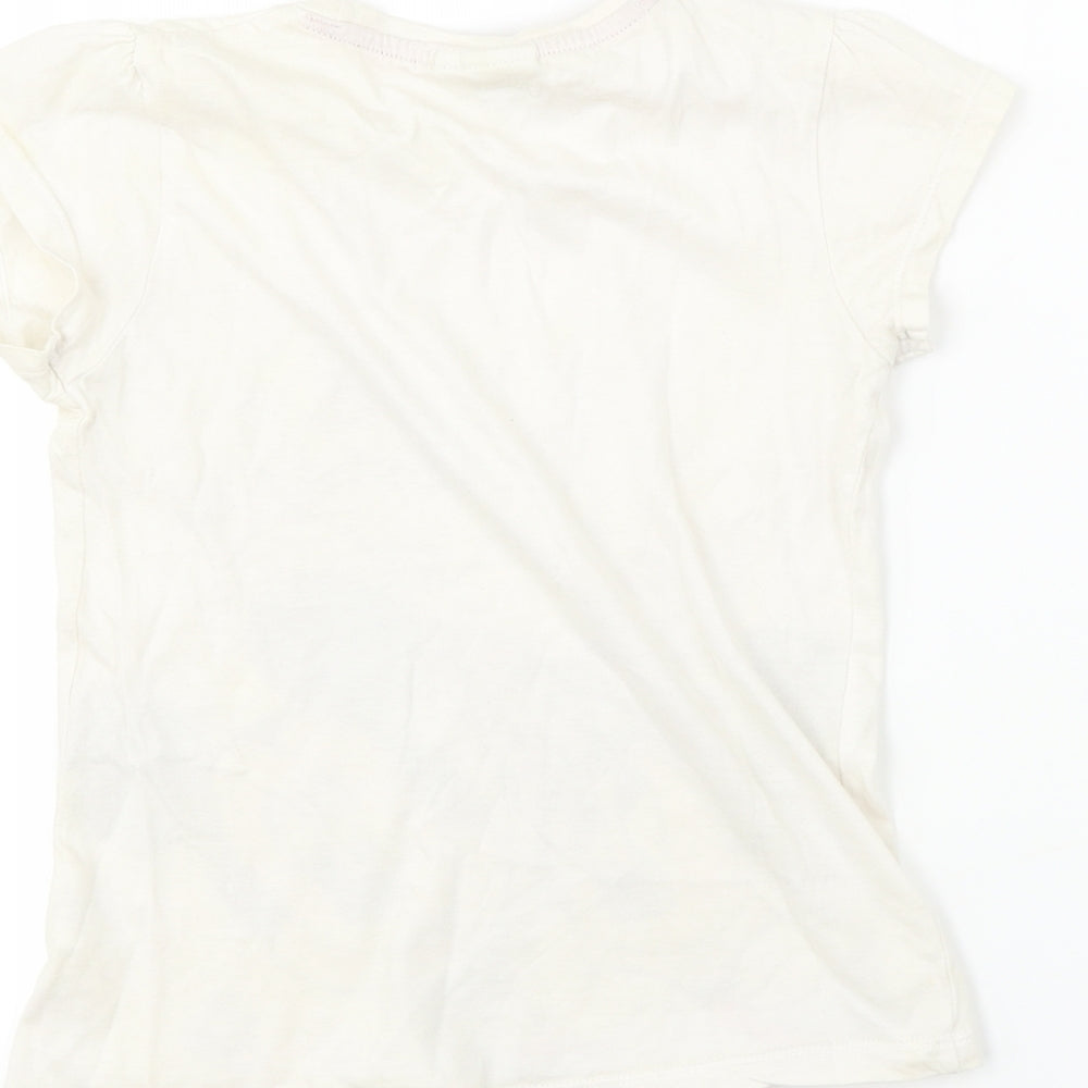 Disney  Girls White   Basic T-Shirt Size 8 Years