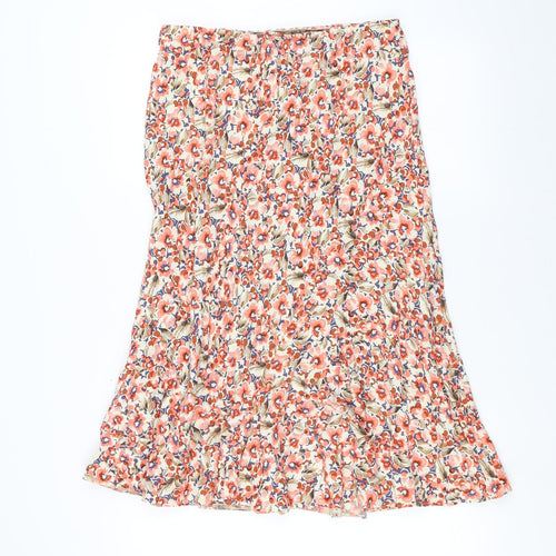 Marks and Spencer Womens Pink Floral  A-Line Skirt Size 14