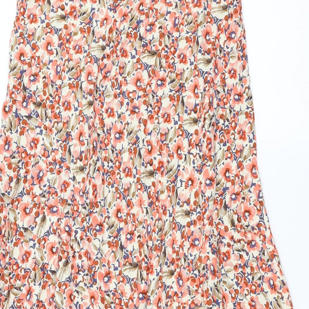 Marks and Spencer Womens Pink Floral  A-Line Skirt Size 14