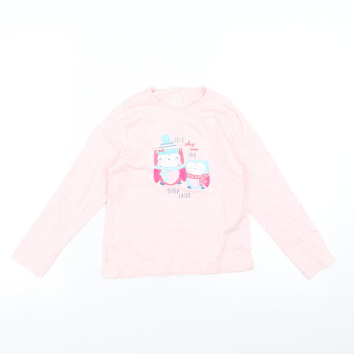 Young Dimension Girls Pink   Basic T-Shirt Size 6-7 Years  - animals