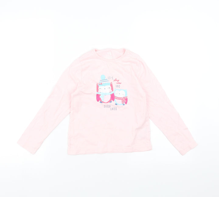 Young Dimension Girls Pink Basic T-Shirt Size 6-7 Years - animals