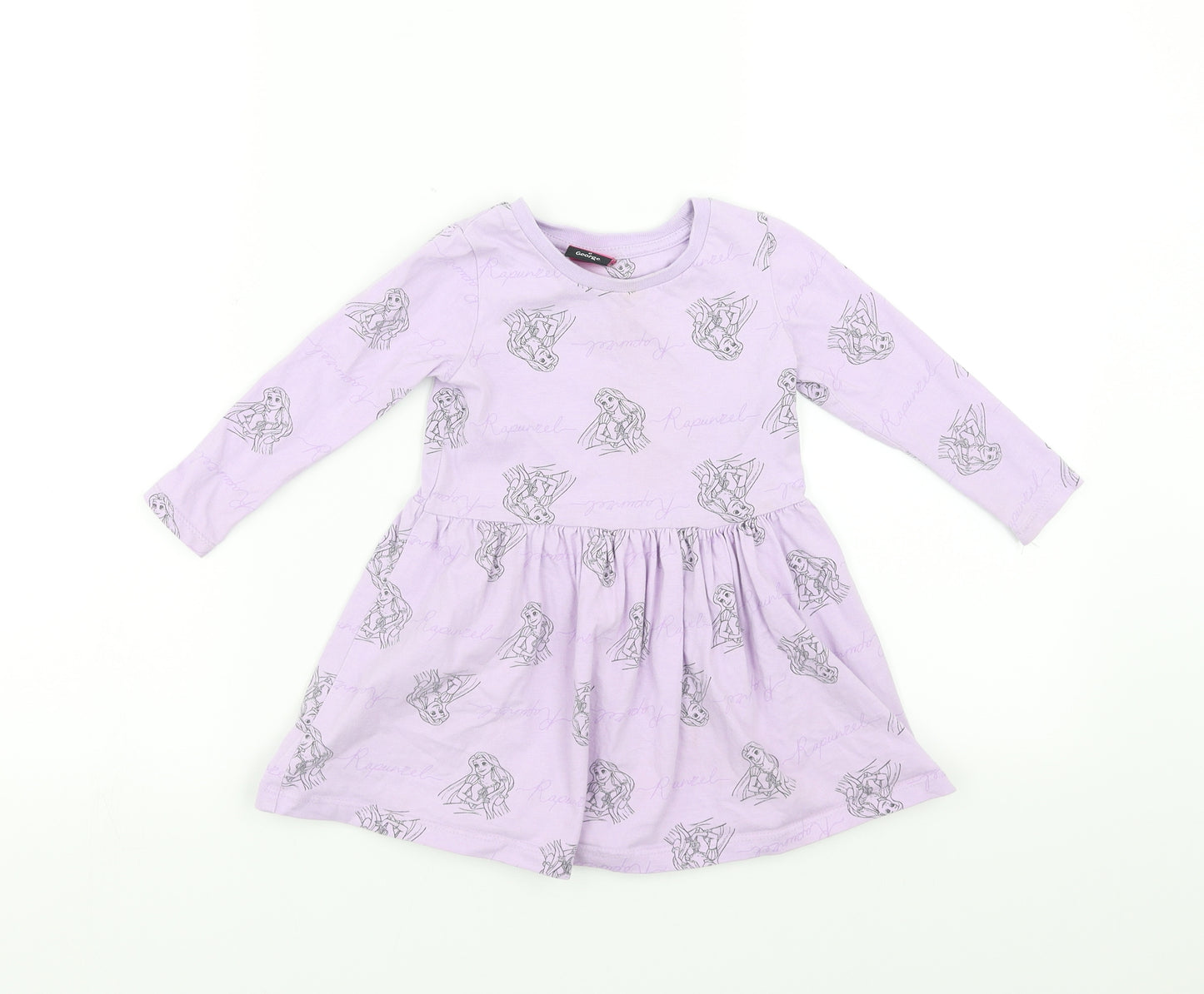 George Girls Purple   T-Shirt Dress  Size 18-24 Months  - rapunzel