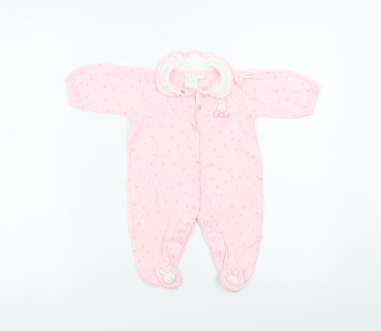 Zip Zap Girls Pink   Babygrow One-Piece Size 3-6 Months  - Alphabet