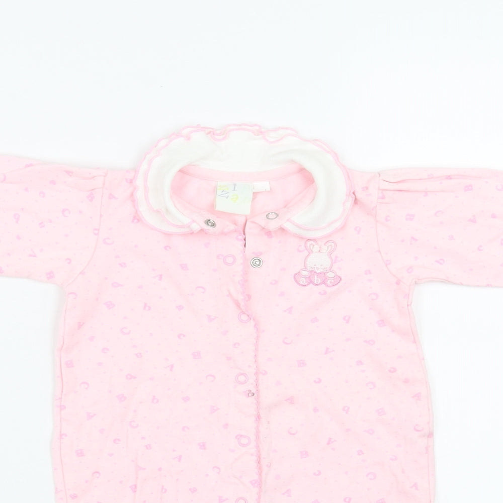 Zip Zap Girls Pink   Babygrow One-Piece Size 3-6 Months  - Alphabet