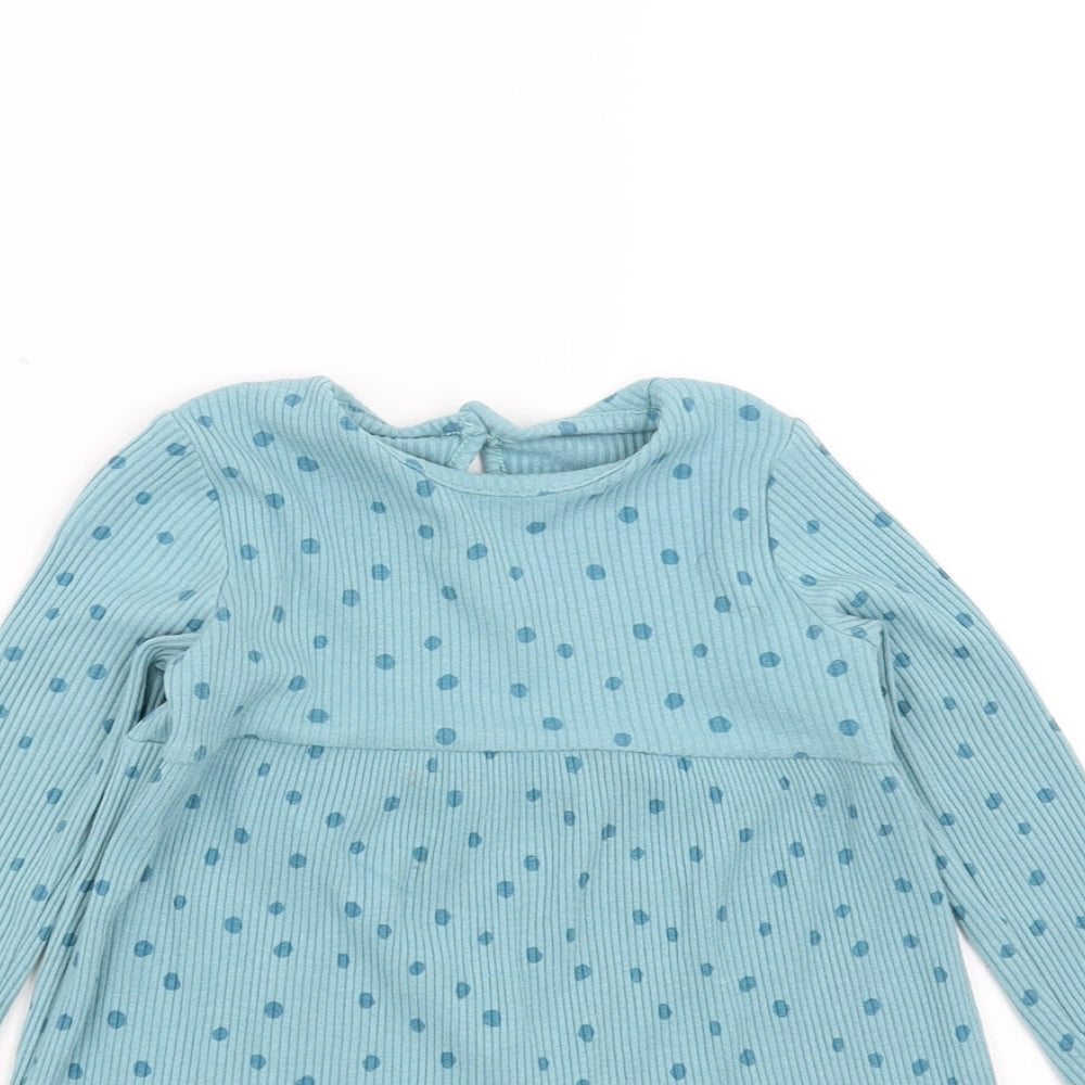 George Girls Blue Polka Dot  T-Shirt Dress  Size 18-24 Months