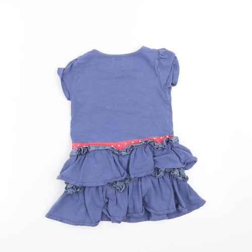 F&F Girls Blue   T-Shirt Dress  Size 2-3 Years