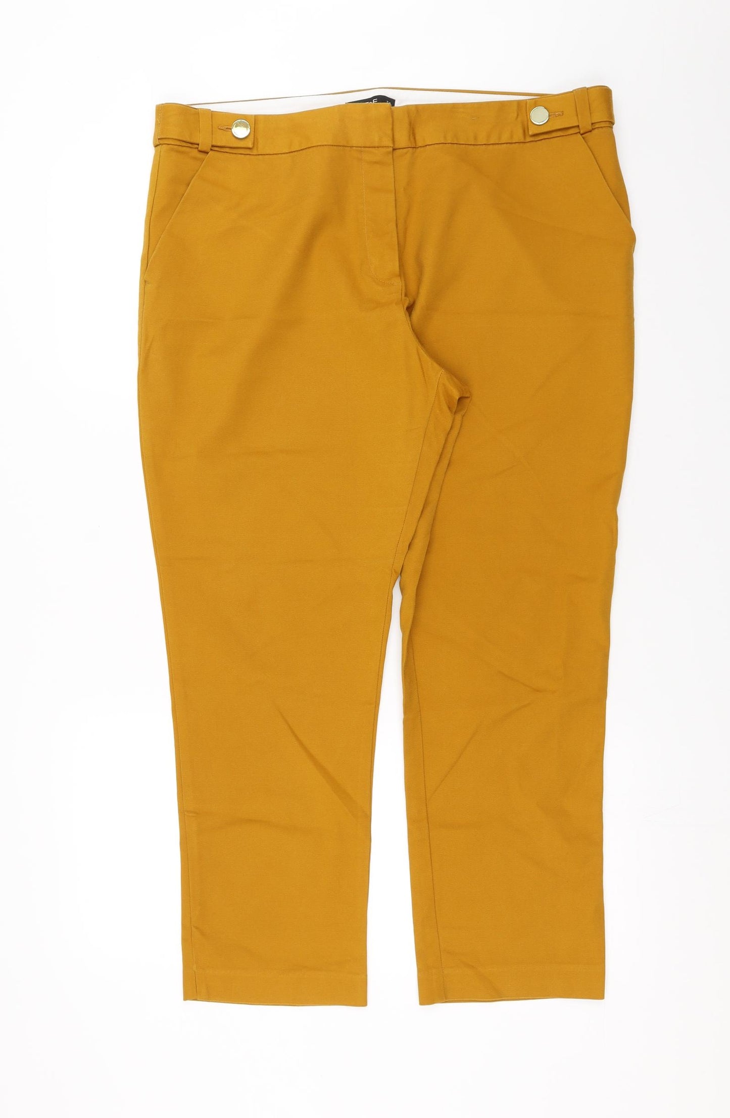 F&F Womens Yellow   Trousers  Size 18 L26 in - Mustard