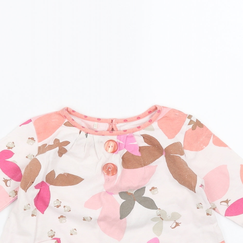 NEXT Girls Pink Floral  Basic T-Shirt Size 9-12 Months