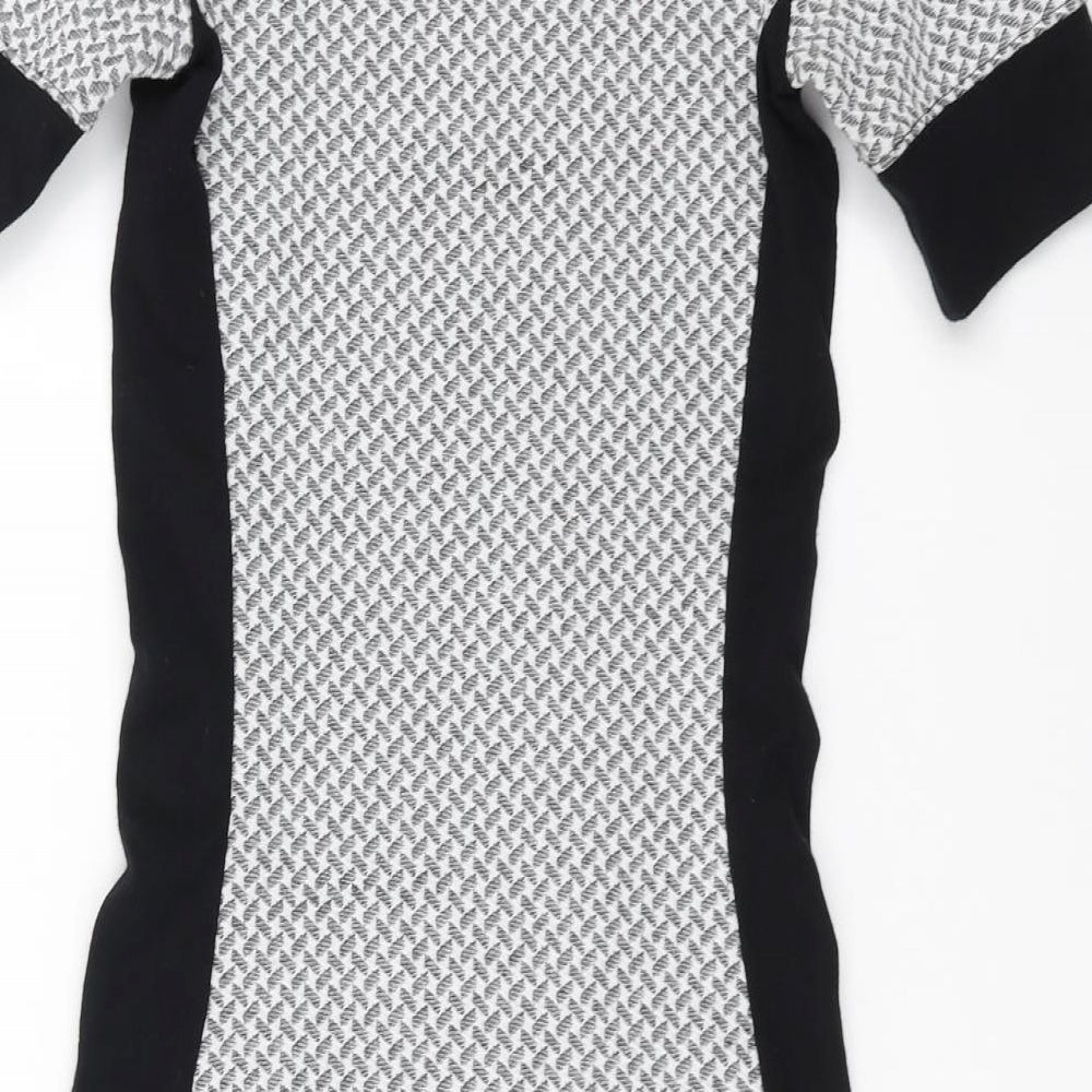 Topshop Womens Grey Geometric  Bodycon  Size 8