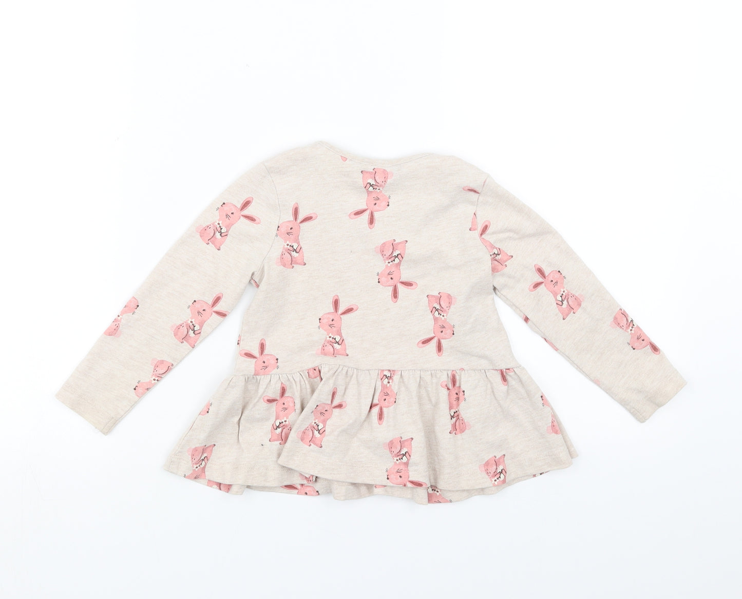 George Girls Beige   Basic T-Shirt Size 18-24 Months  - rabbit