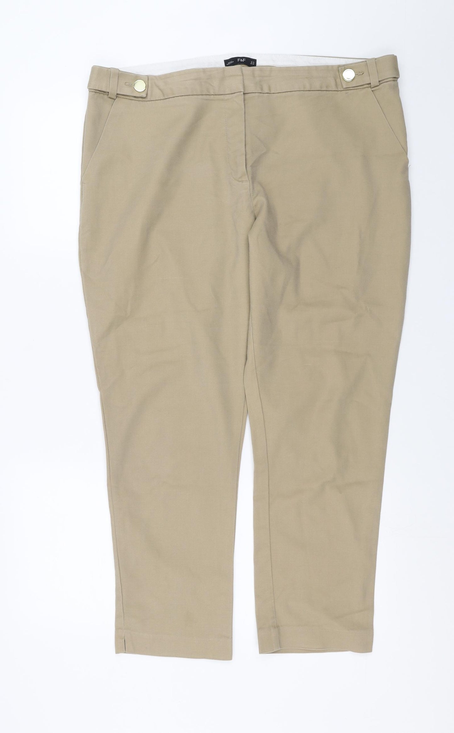F&F Womens Beige   Trousers  Size 18 L26 in