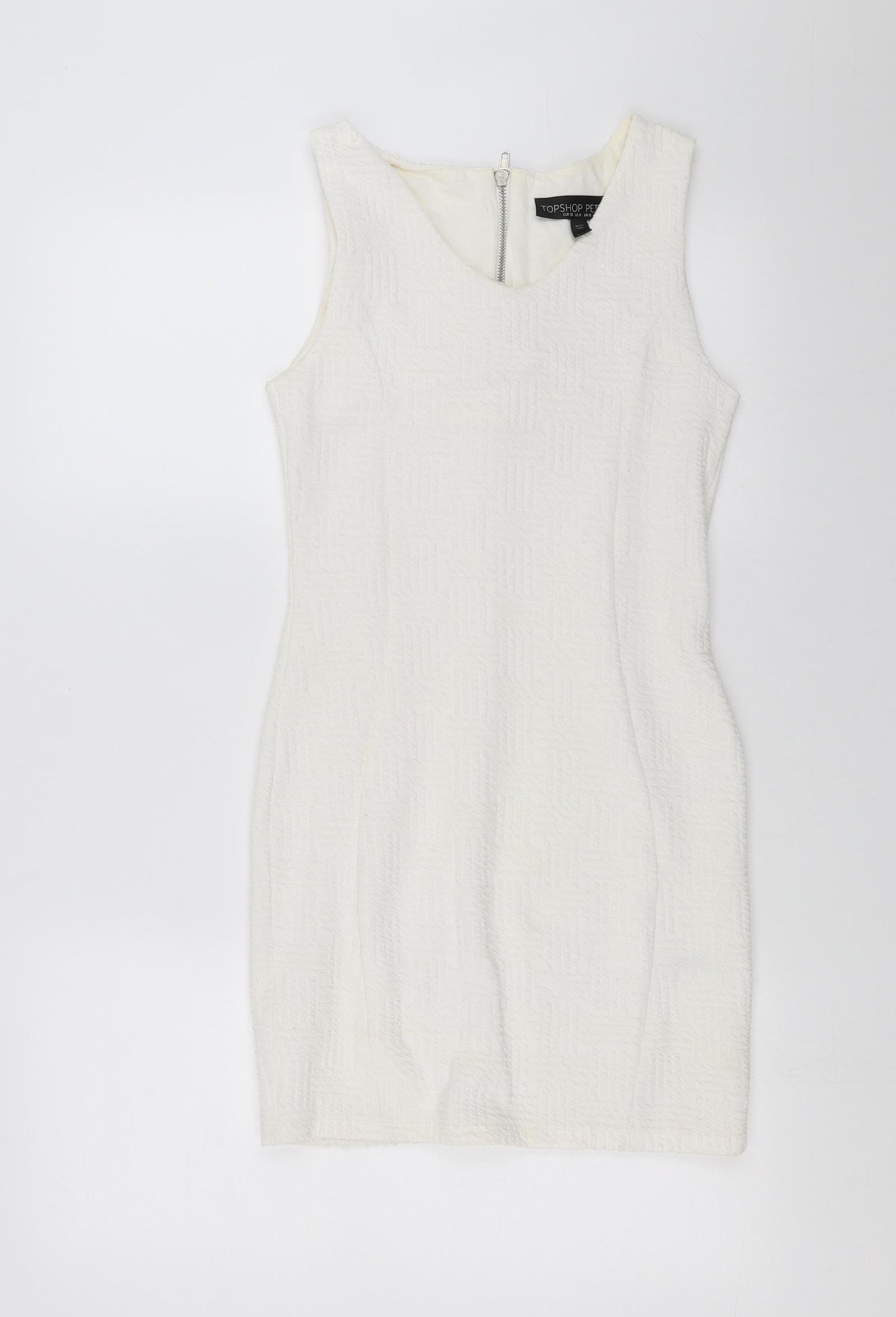 Topshop Womens White Geometric  Bodycon  Size 10