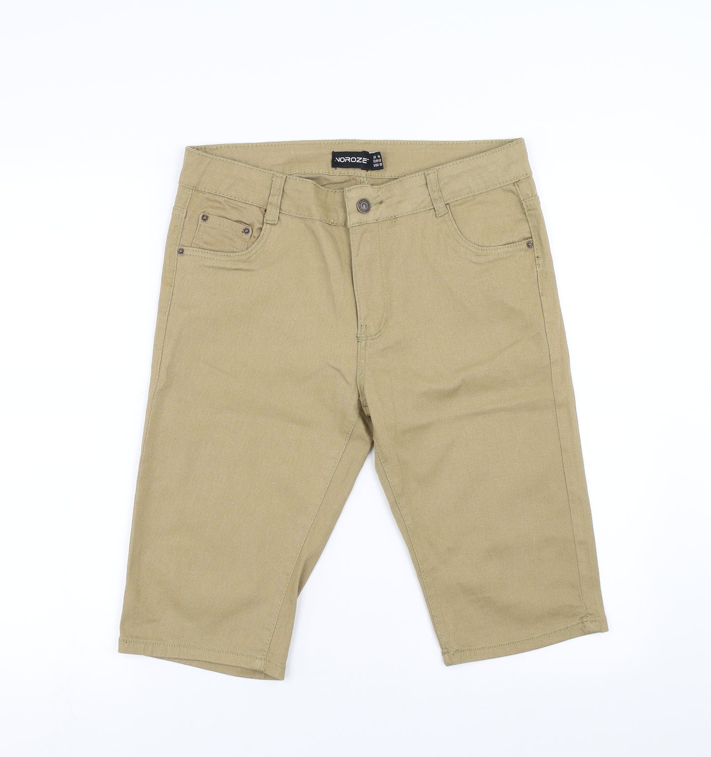 Noroze Womens Beige  Denim Bermuda Shorts Size 14