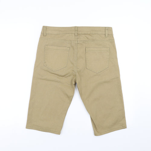 Noroze Womens Beige  Denim Bermuda Shorts Size 14