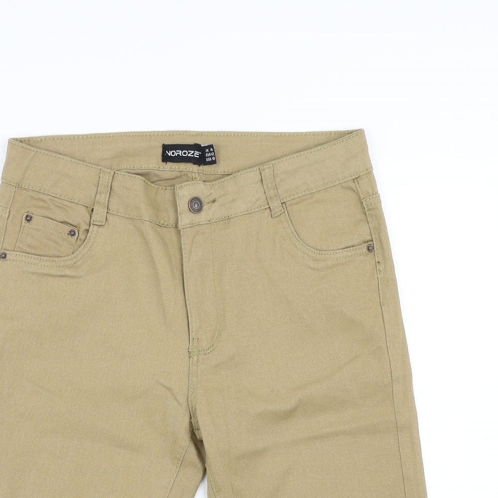 Noroze Womens Beige  Denim Bermuda Shorts Size 14