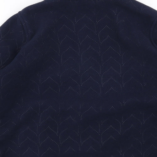 BM casual Womens Blue Geometric Fleece Full Zip Jumper Size XS
