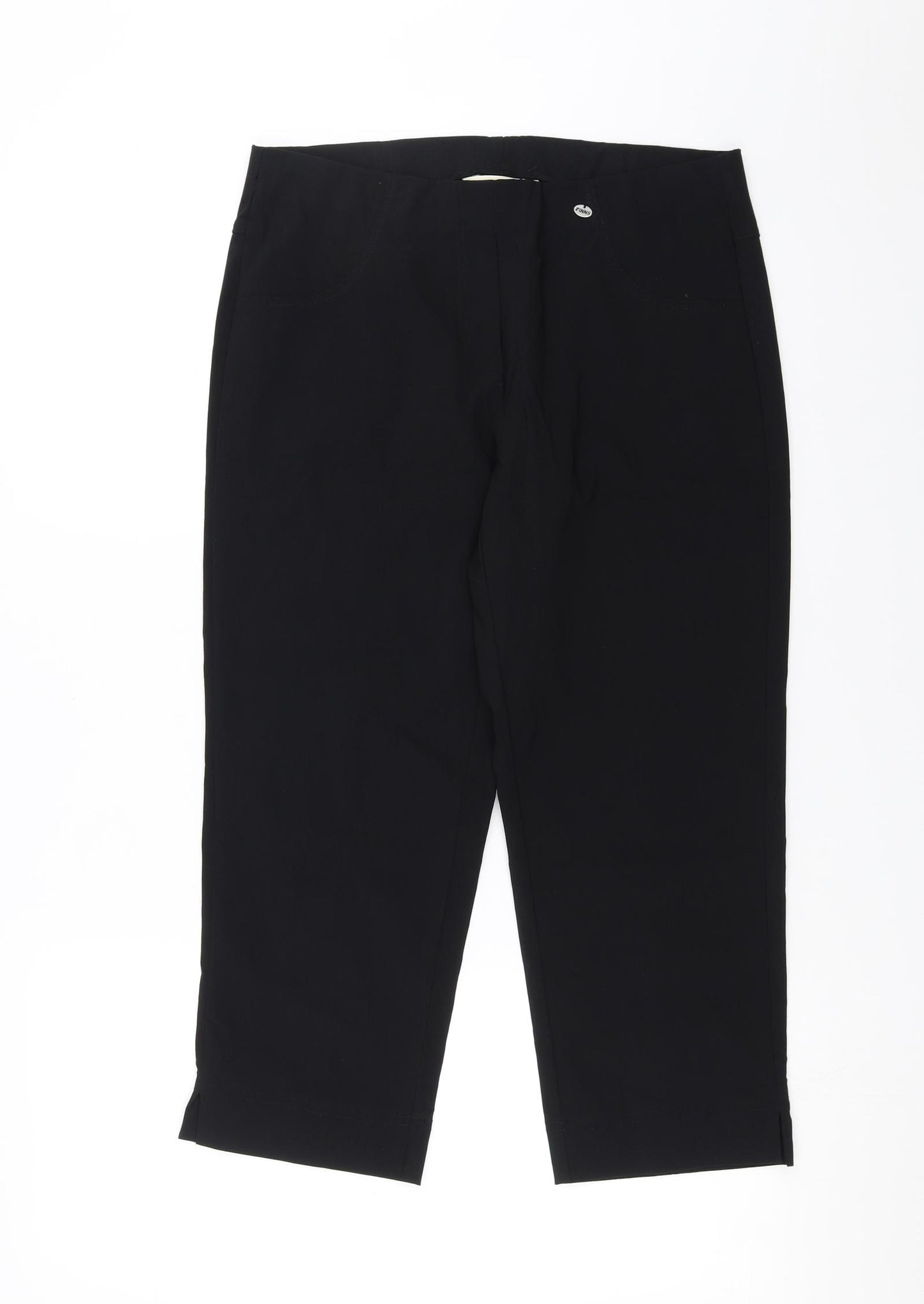 Pinns Womens Black   Cropped Trousers Size 12 L20 in