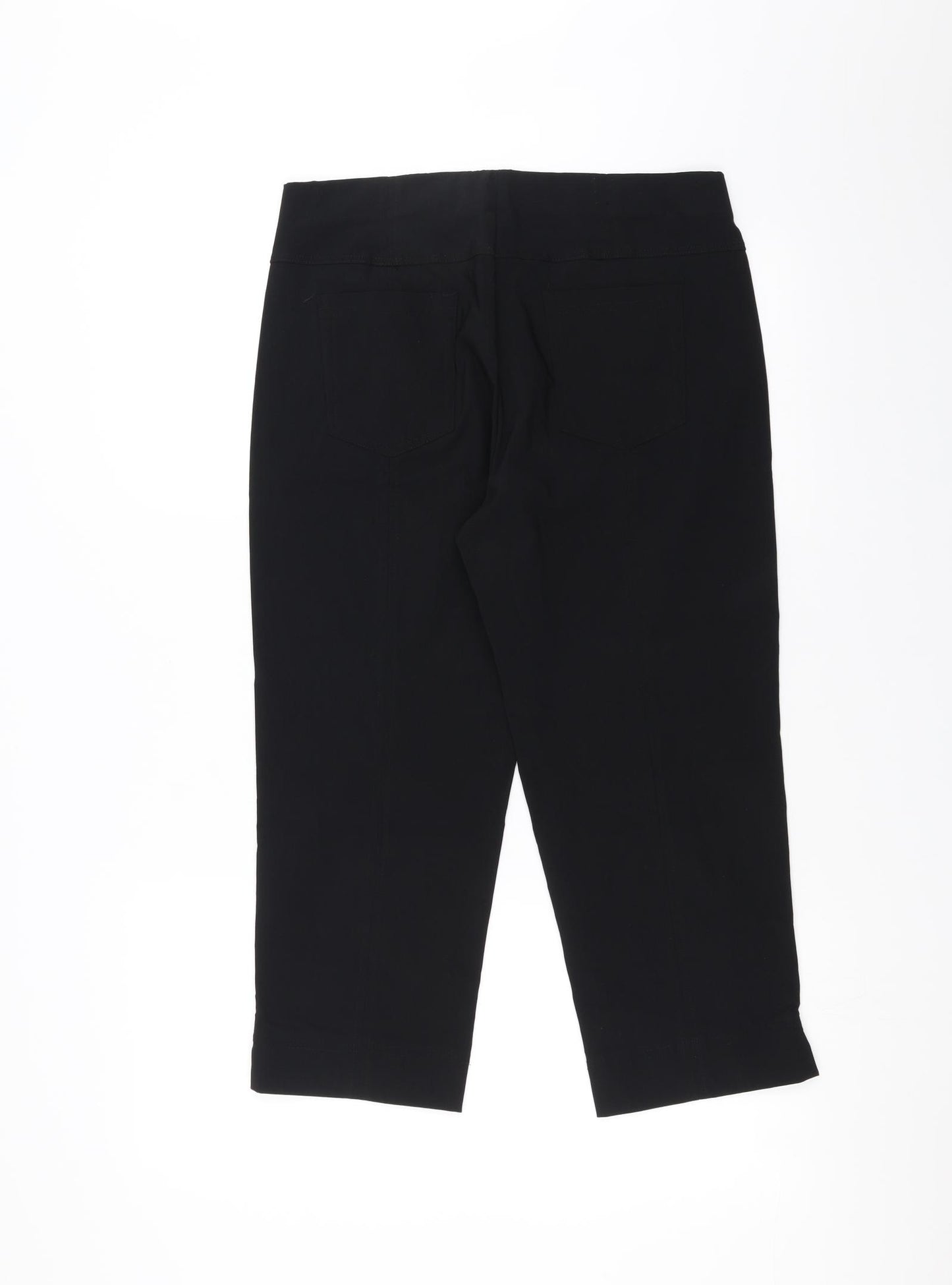 Pinns Womens Black   Cropped Trousers Size 12 L20 in