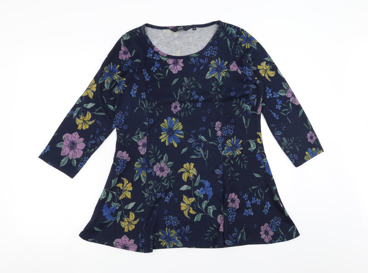 ISLE Womens Blue Floral Pullover Jumper Size 10