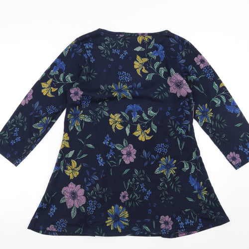 ISLE Womens Blue Floral  Pullover Jumper Size 10