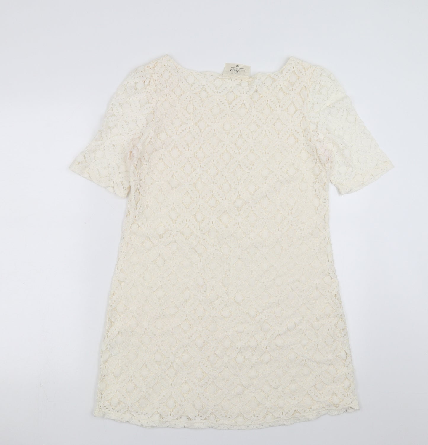 NEXT Womens Ivory Floral  Shift  Size 12  - lace