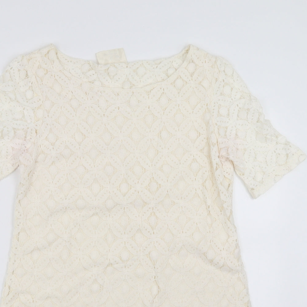 NEXT Womens Ivory Floral  Shift  Size 12  - lace