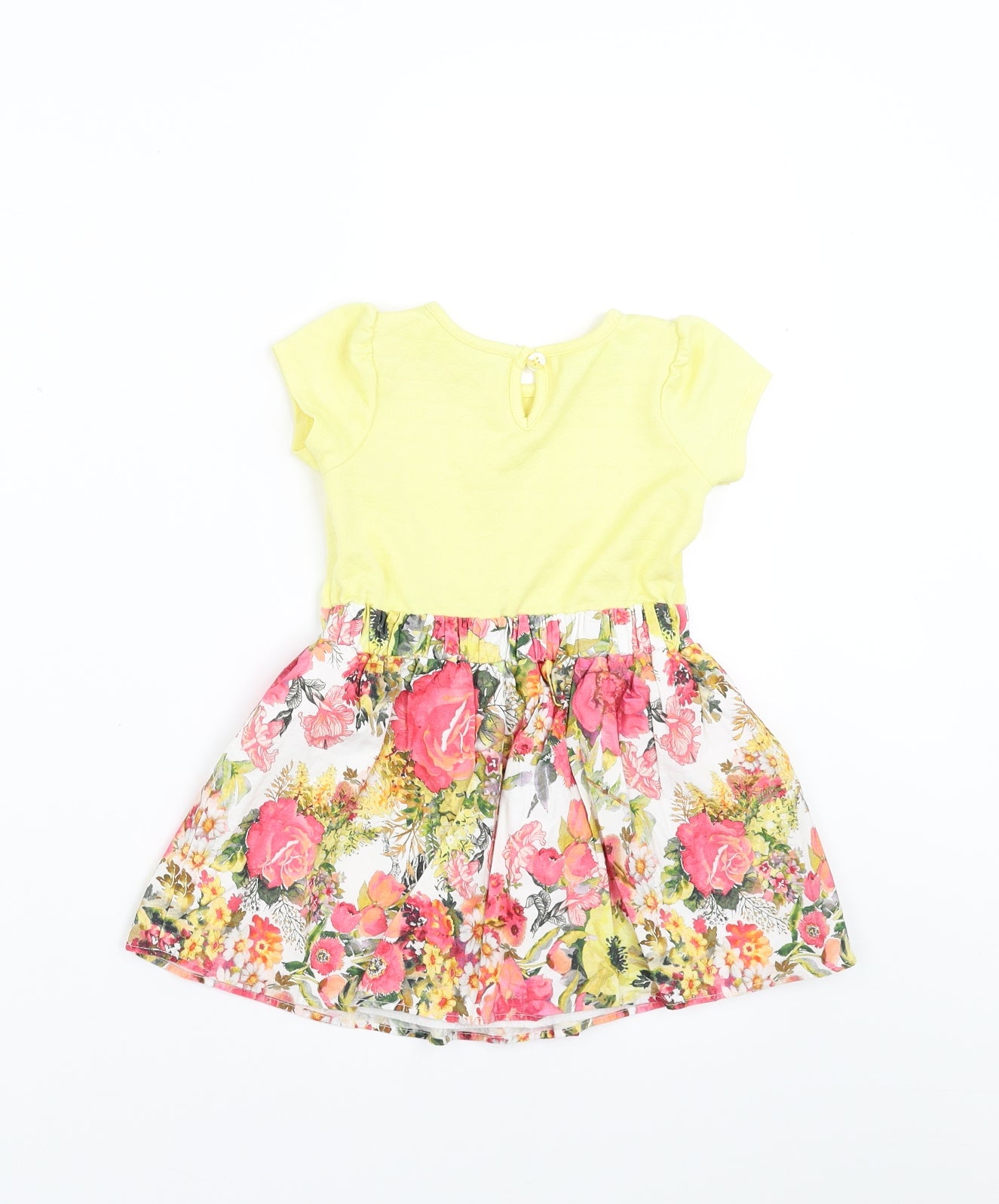 Nutmeg Girls Yellow Floral  Fit & Flare  Size 12-18 Months