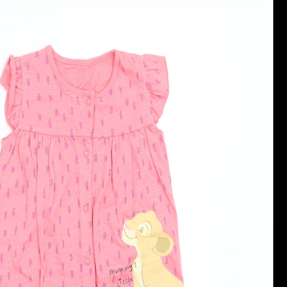 George Girls Pink Geometric  Romper One-Piece Size 12-18 Months  - mummys little princess