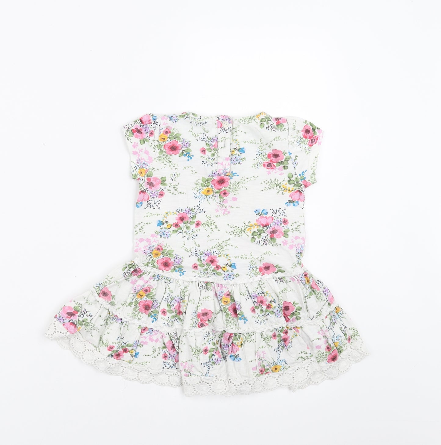 NEXT Girls White Floral  Fit & Flare  Size 12-18 Months