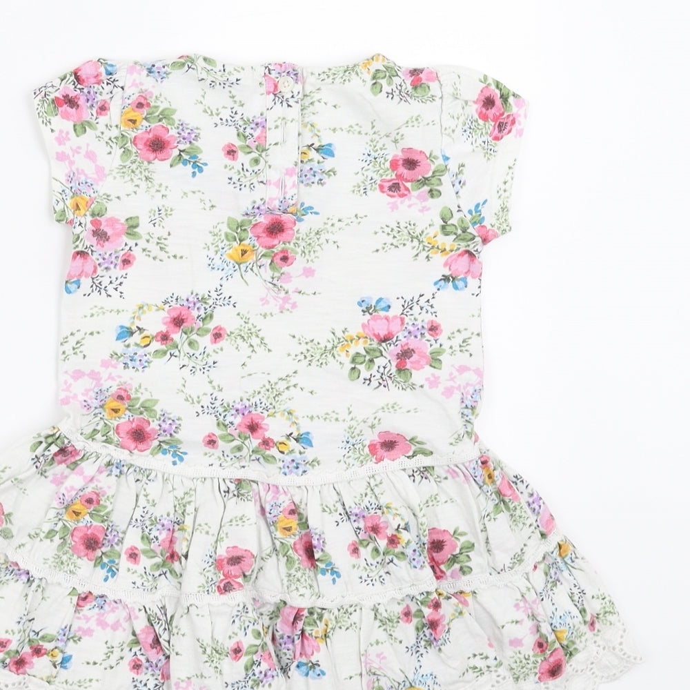 NEXT Girls White Floral  Fit & Flare  Size 12-18 Months