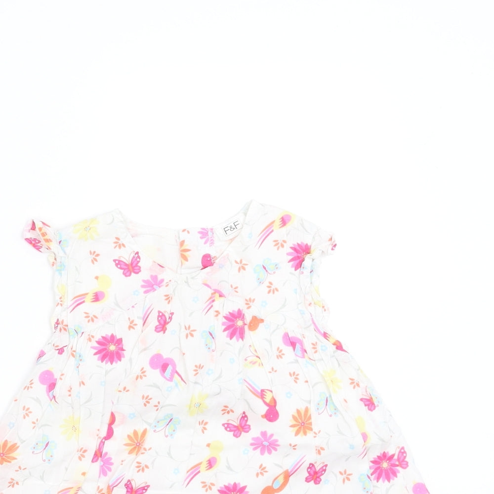 F&F Girls Pink Floral  Shift  Size 12-18 Months