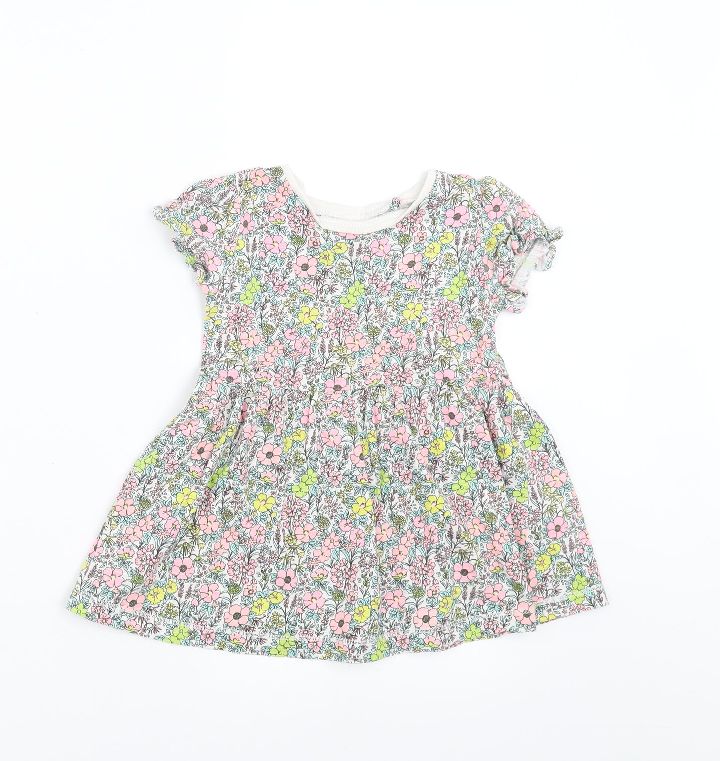 NEXT Girls Multicoloured Floral  T-Shirt Dress  Size 12-18 Months