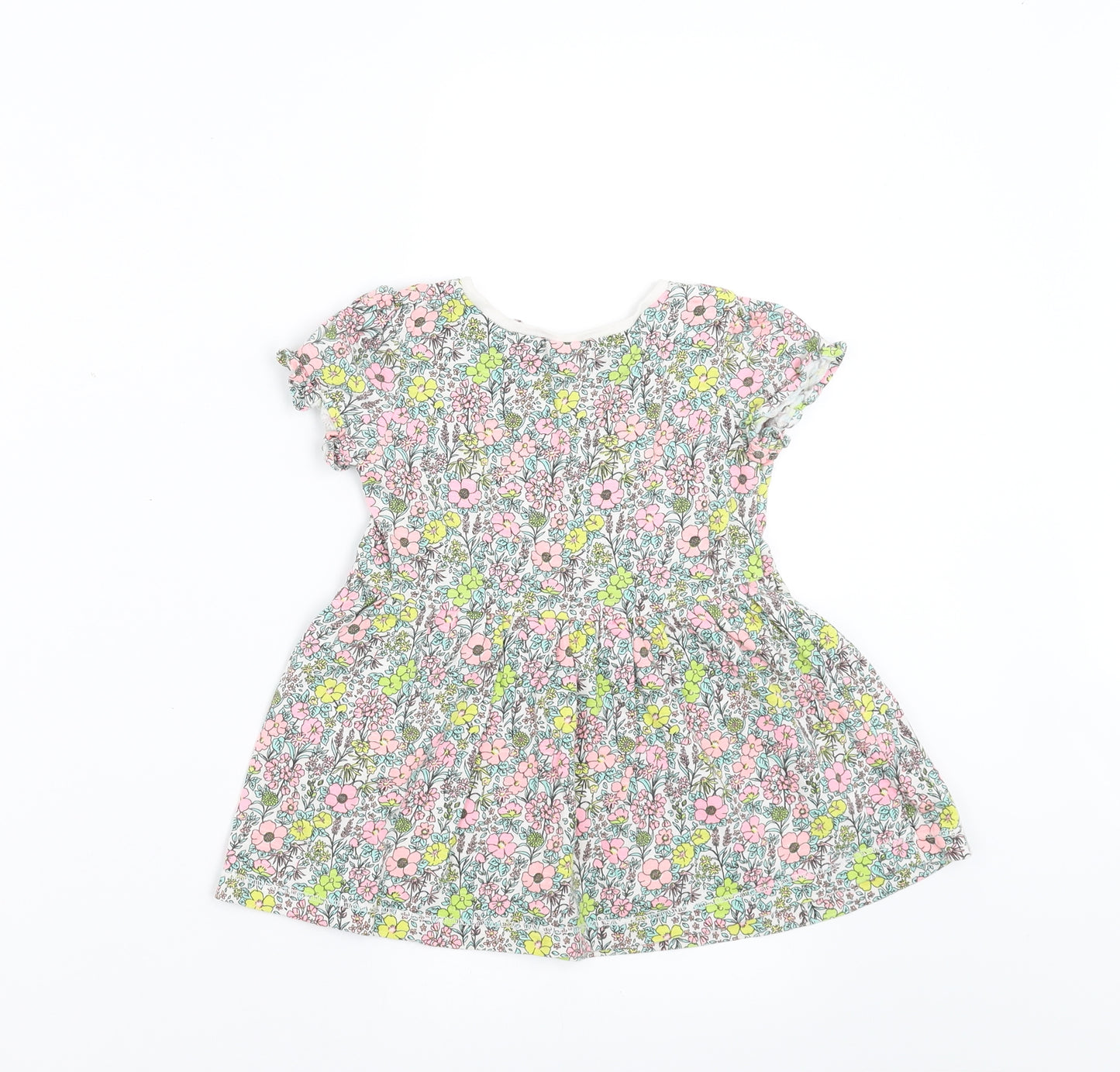 NEXT Girls Multicoloured Floral  T-Shirt Dress  Size 12-18 Months