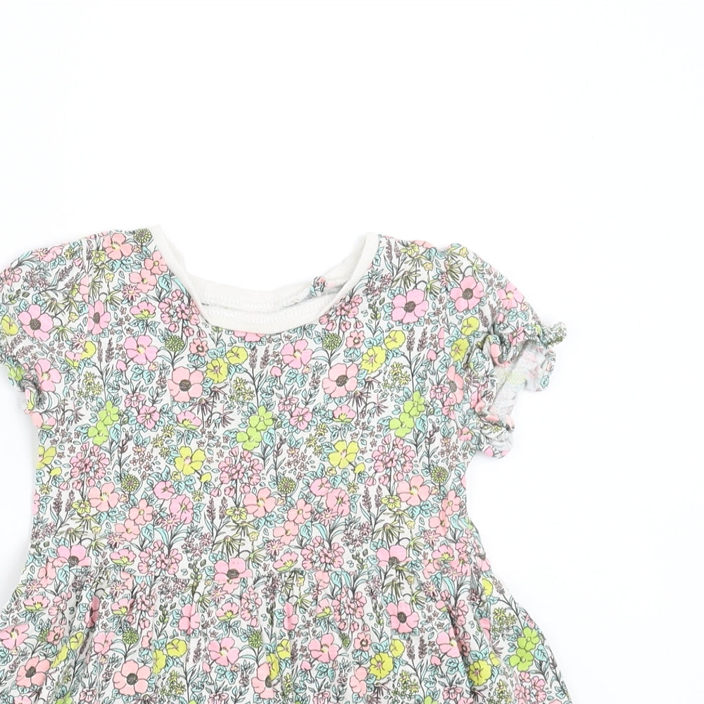 NEXT Girls Multicoloured Floral  T-Shirt Dress  Size 12-18 Months