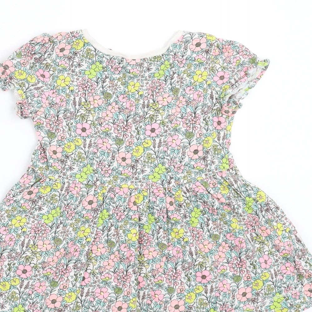 NEXT Girls Multicoloured Floral  T-Shirt Dress  Size 12-18 Months