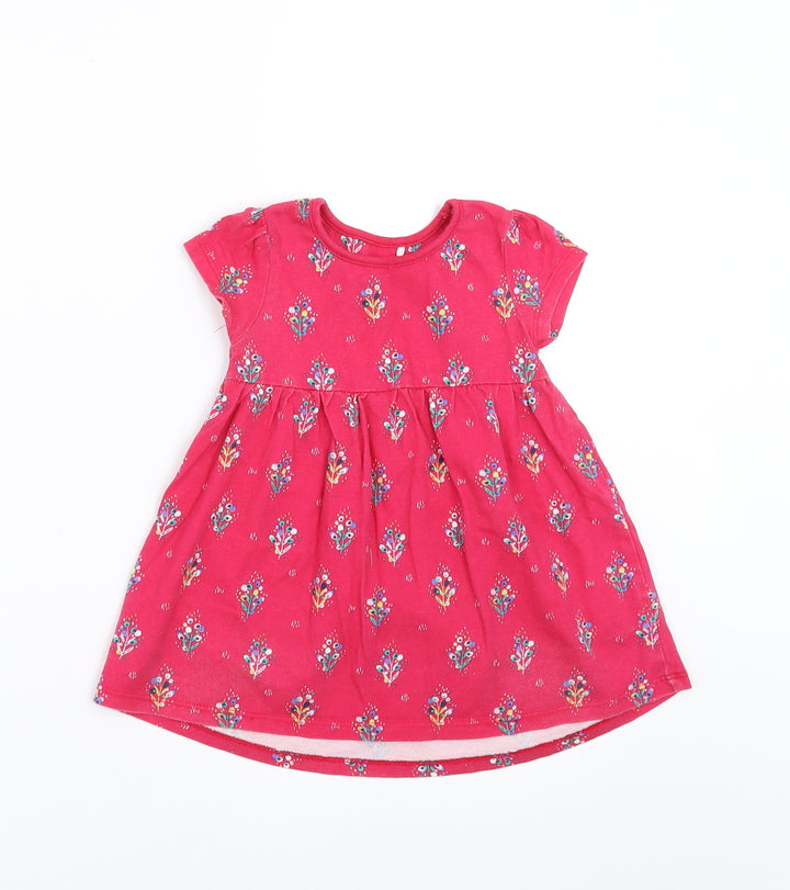 Mini Club Girls Pink Floral T-Shirt Dress Size 12-18 Months