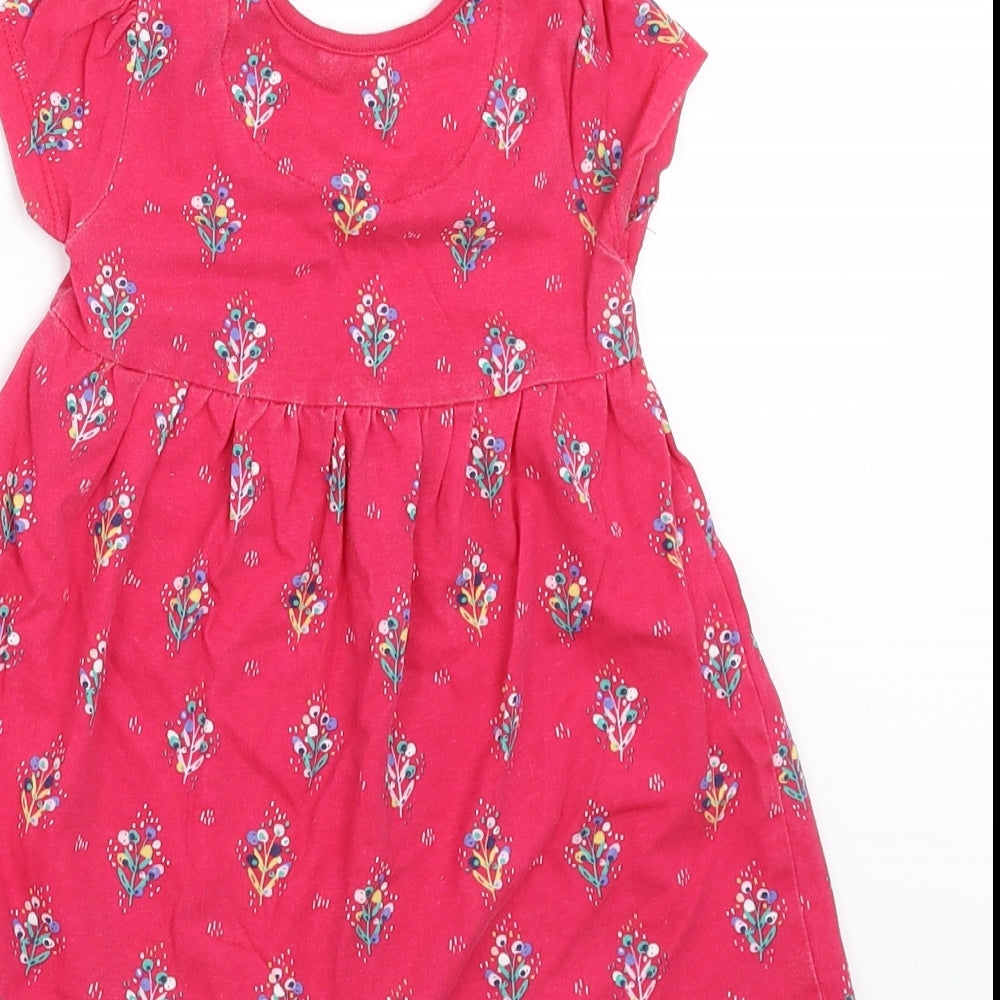 Mini Club Girls Pink Floral  T-Shirt Dress  Size 12-18 Months