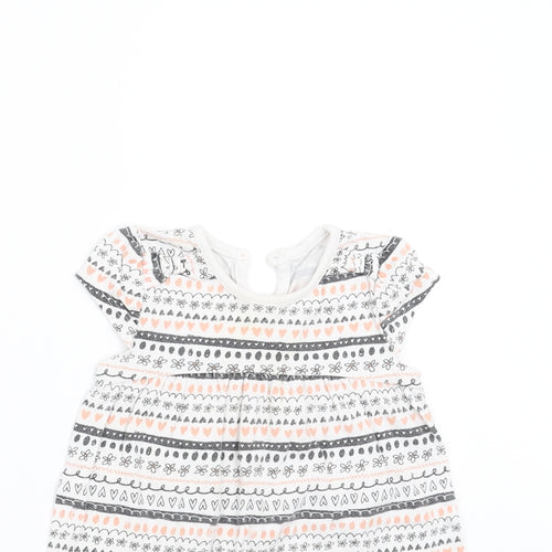 George Girls White Geometric  T-Shirt Dress  Size 12-18 Months
