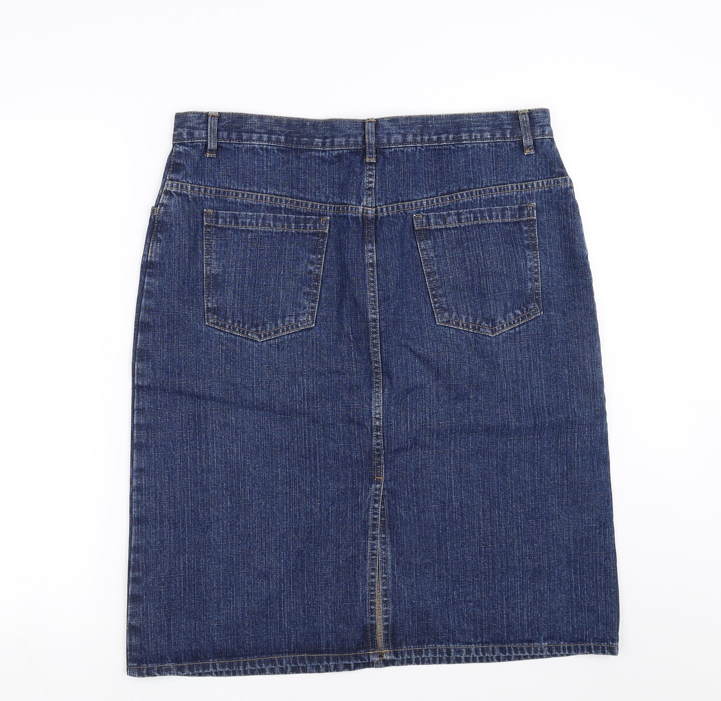 Marks and Spencer Womens Blue  Denim Straight & Pencil Skirt Size 16